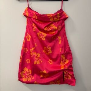 Pink and Orange Floral Dress